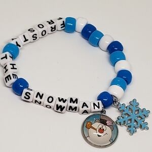 Handmade Frosty The Snowman Kandi Bracelet